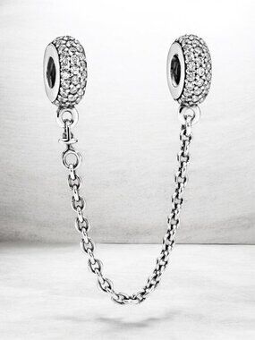 NEW Authentic PANDORA Sparkling PAVE Safety Chain #791736CZ